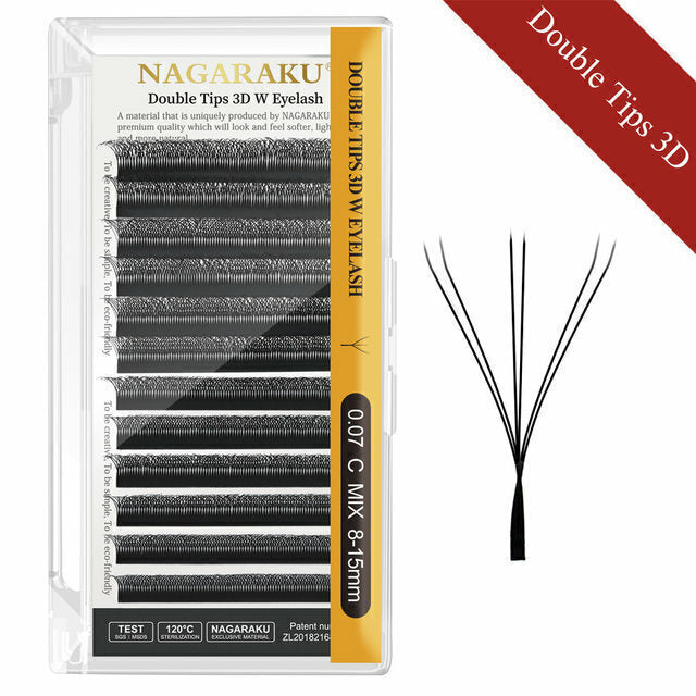 Pestañas MIx Double 3D W Nagaraku Volumen Brasileño