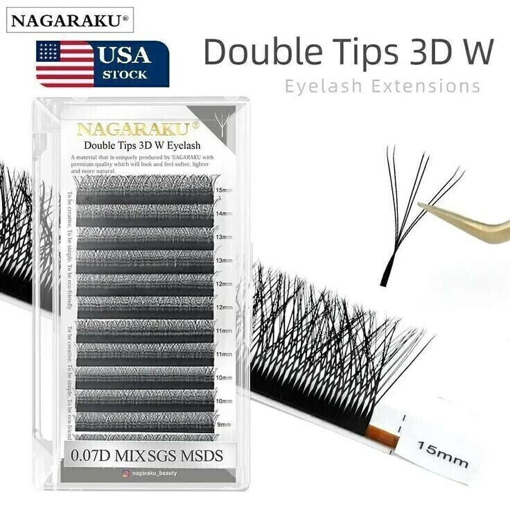 Pestañas MIx Double 3D W Nagaraku Volumen Brasileño