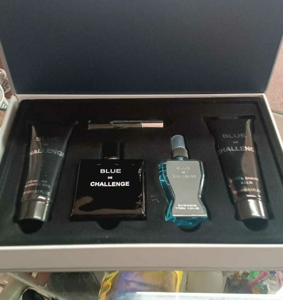 Kit BLEU DE CHANEL de perfumes, gel de ducha, colonia, perfume de cartera e hidratante