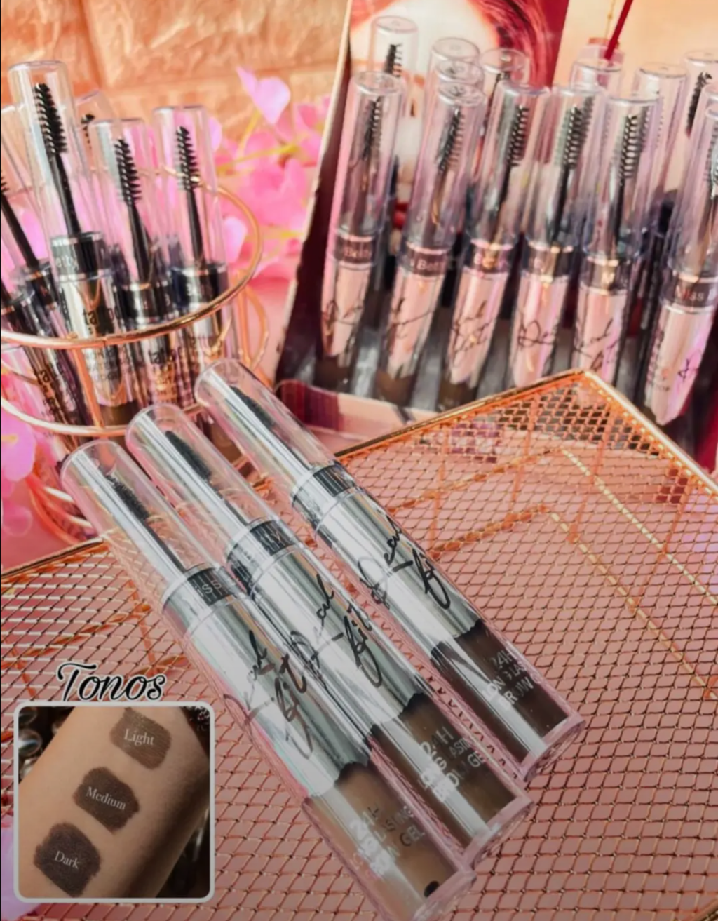 Máscaras de pestañas y cejas + sombra de cejas