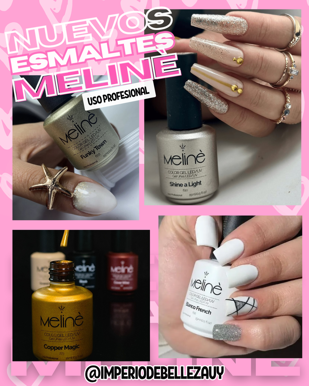 6 Esmalte Melinè (colores a elección)