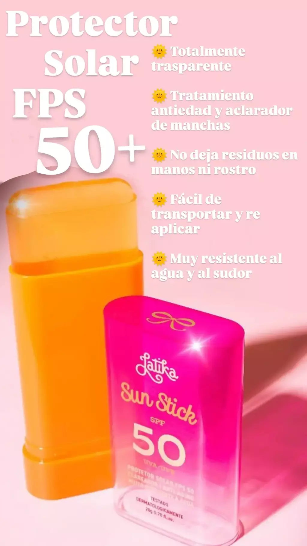 Protector solar FPS 50+ en barra
