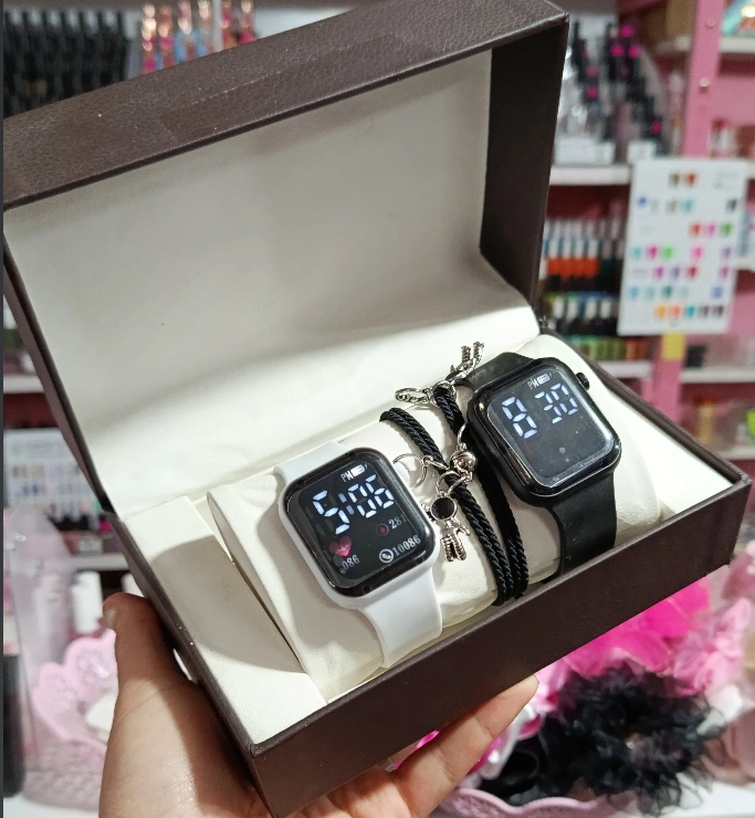 Kit de Relojes inteligentes + pulseras de pareja + Cofre
