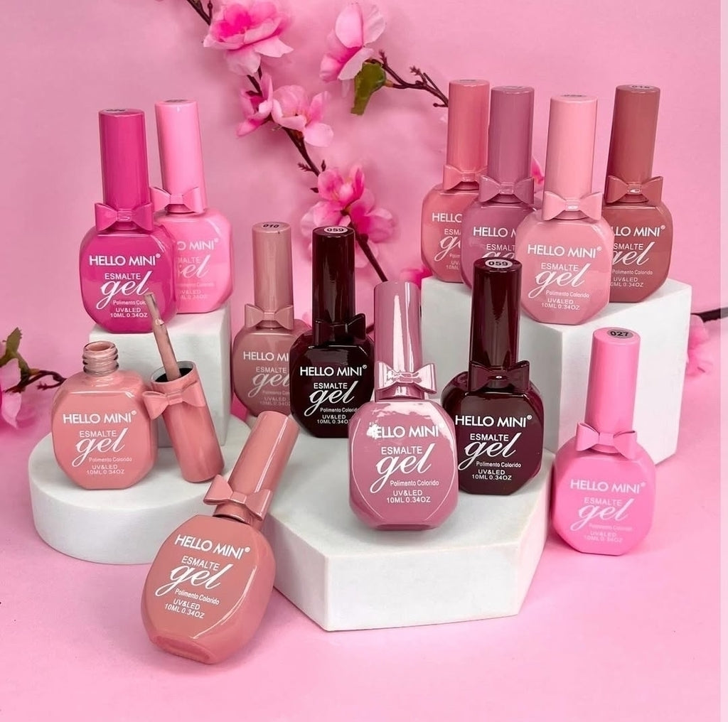 Colección esmaltes UV LED Pink Rosados - Hello Mini