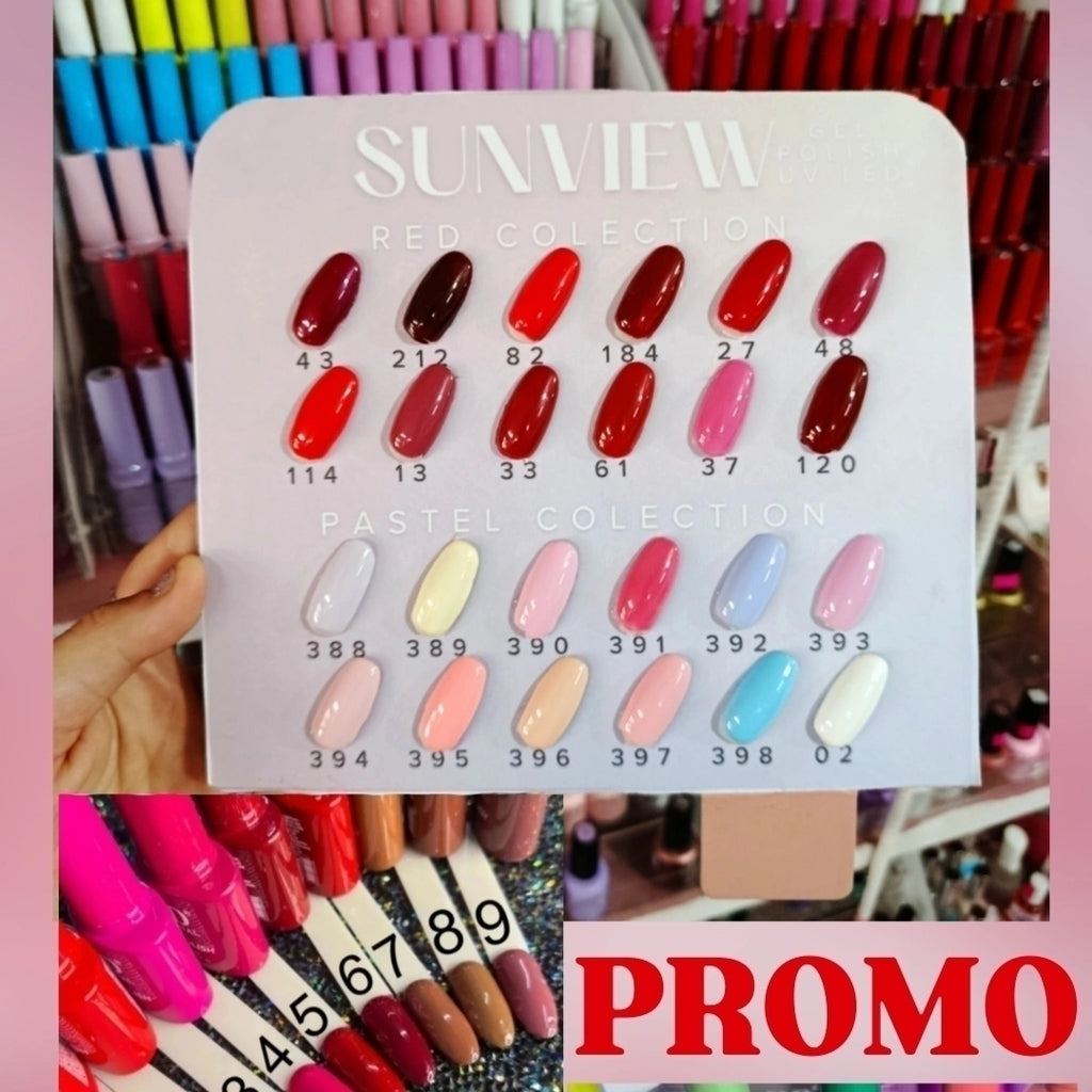44 esmaltes Colección Pastel + Red + XD SUNVIEW