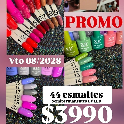 44 esmaltes Colección Pastel + Red + XD SUNVIEW