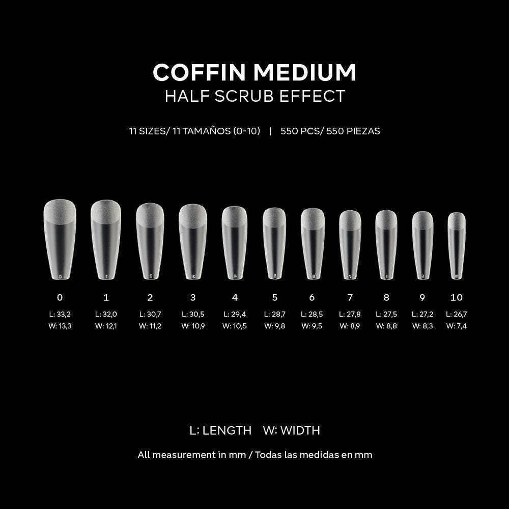 Easy Tips 550 unid - Coffin Medium PINK MASK