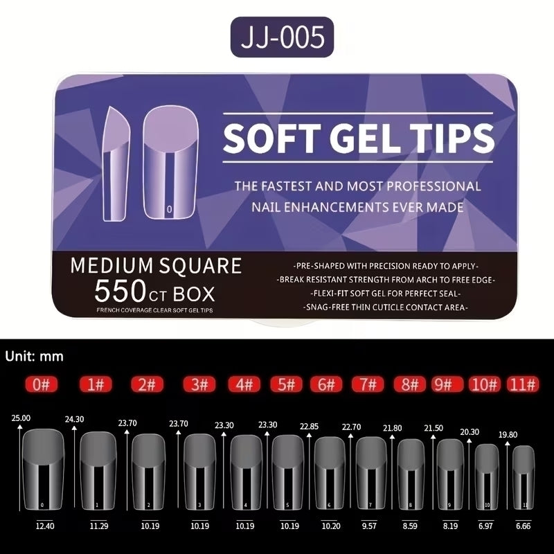 Tips Soft Gel 500 y 550 unidades