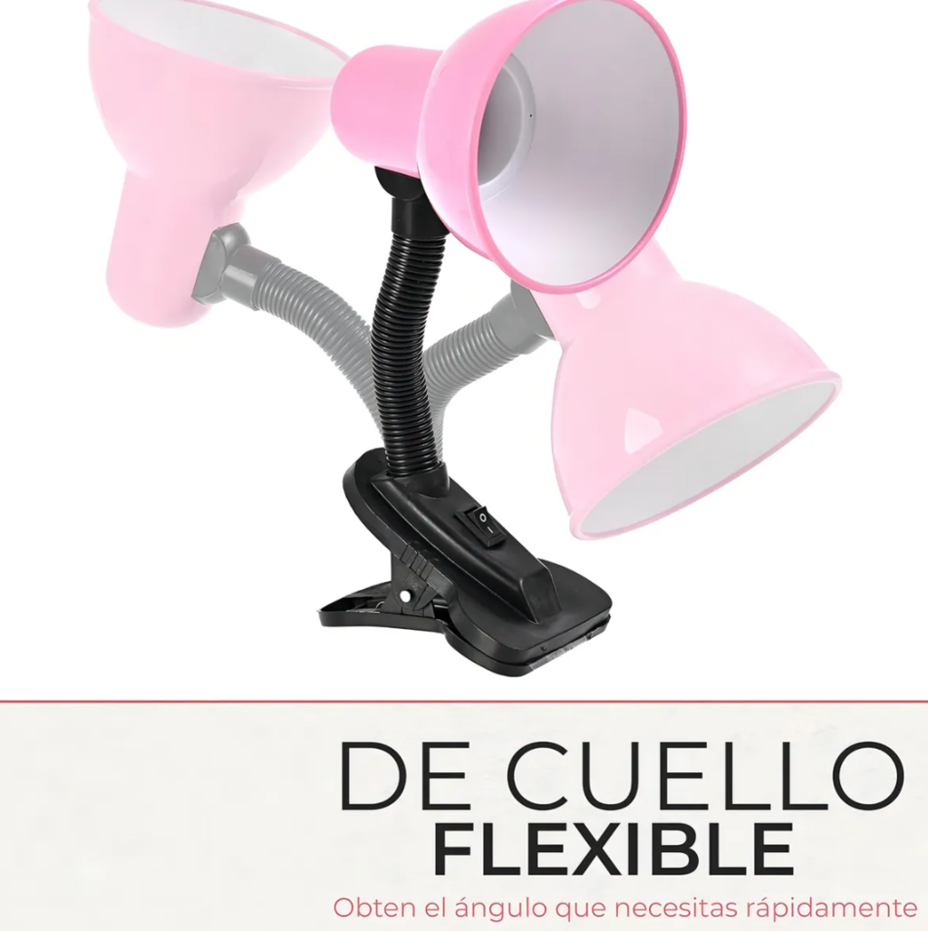 Lámpara de luz con base y con pinza