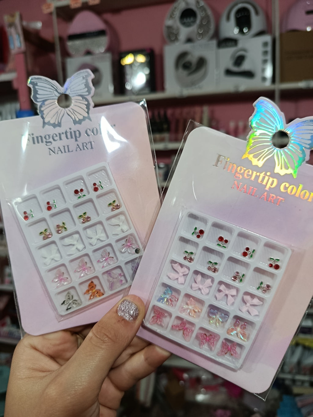 Decoraciones surtidas 3D mariposas, moños strass