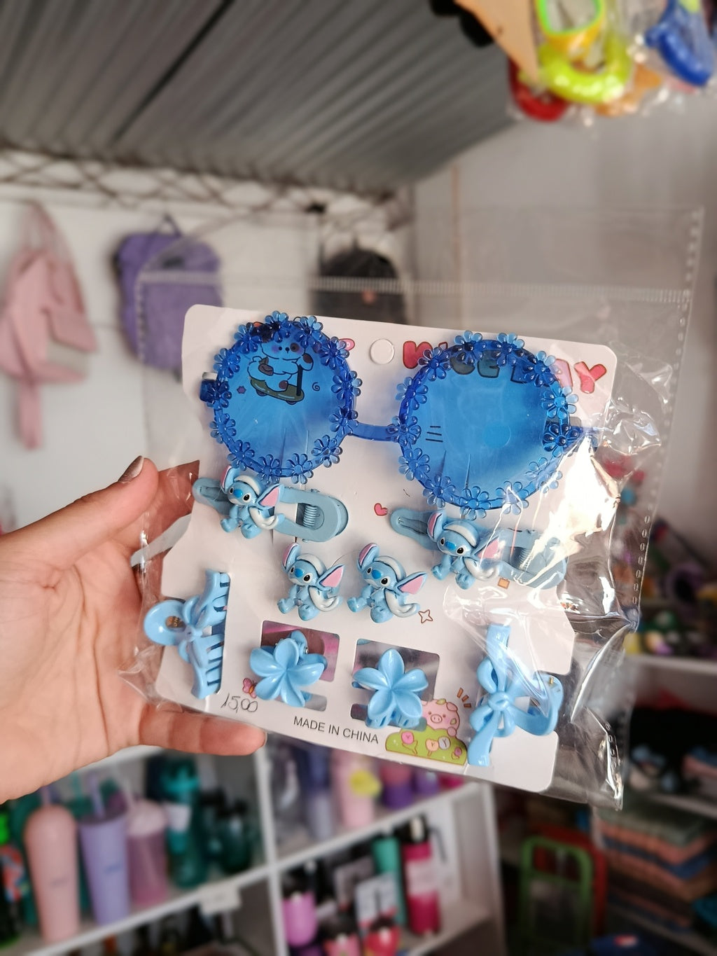 Kit de Accesorios y Lentes Stitch y Angela