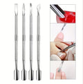 Kit x4 empuja cutícula repujadores de metal