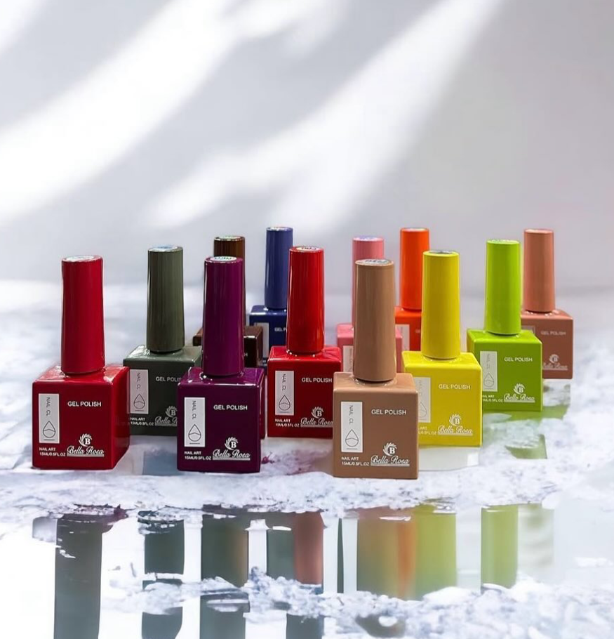 10 x $1290 Bella Rosa 15 ml Cuadrados Esmaltes semipermanentes UV LED
