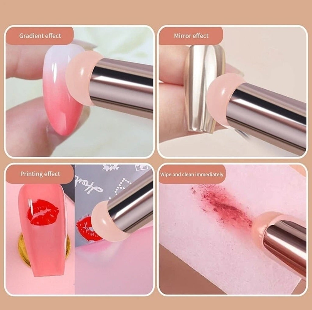 Pincel de silicona Sello stamping, difuminado baby boomer, aplicador de efectos