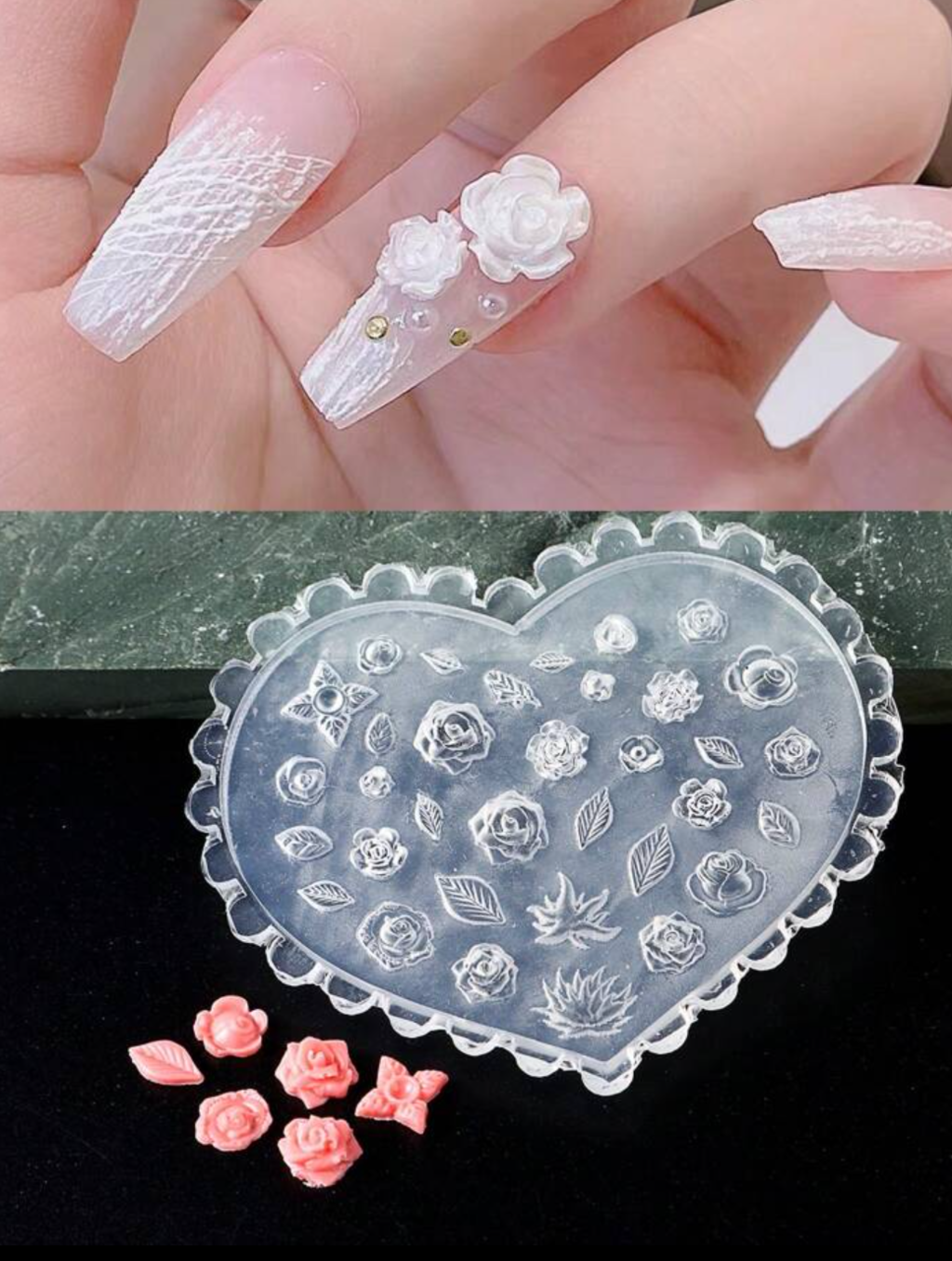 Molde de silicona para hacer apliques de flores para diseños y decoracioned 3D