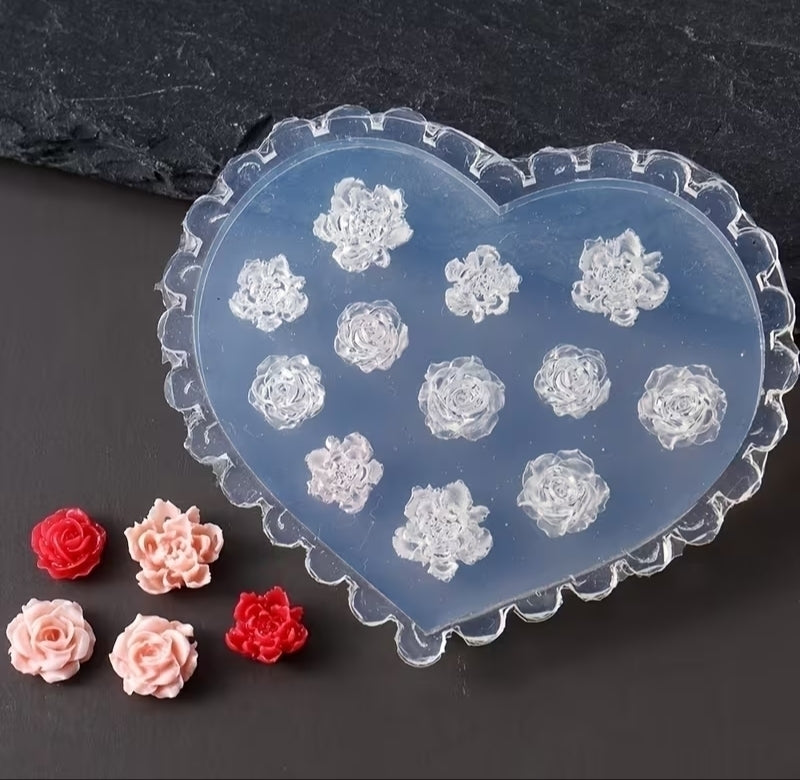 Molde de silicona para hacer apliques de flores para diseños y decoracioned 3D