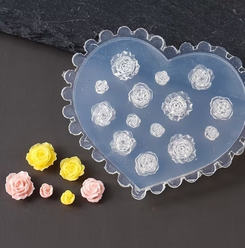 Molde de silicona para hacer apliques de flores para diseños y decoracioned 3D