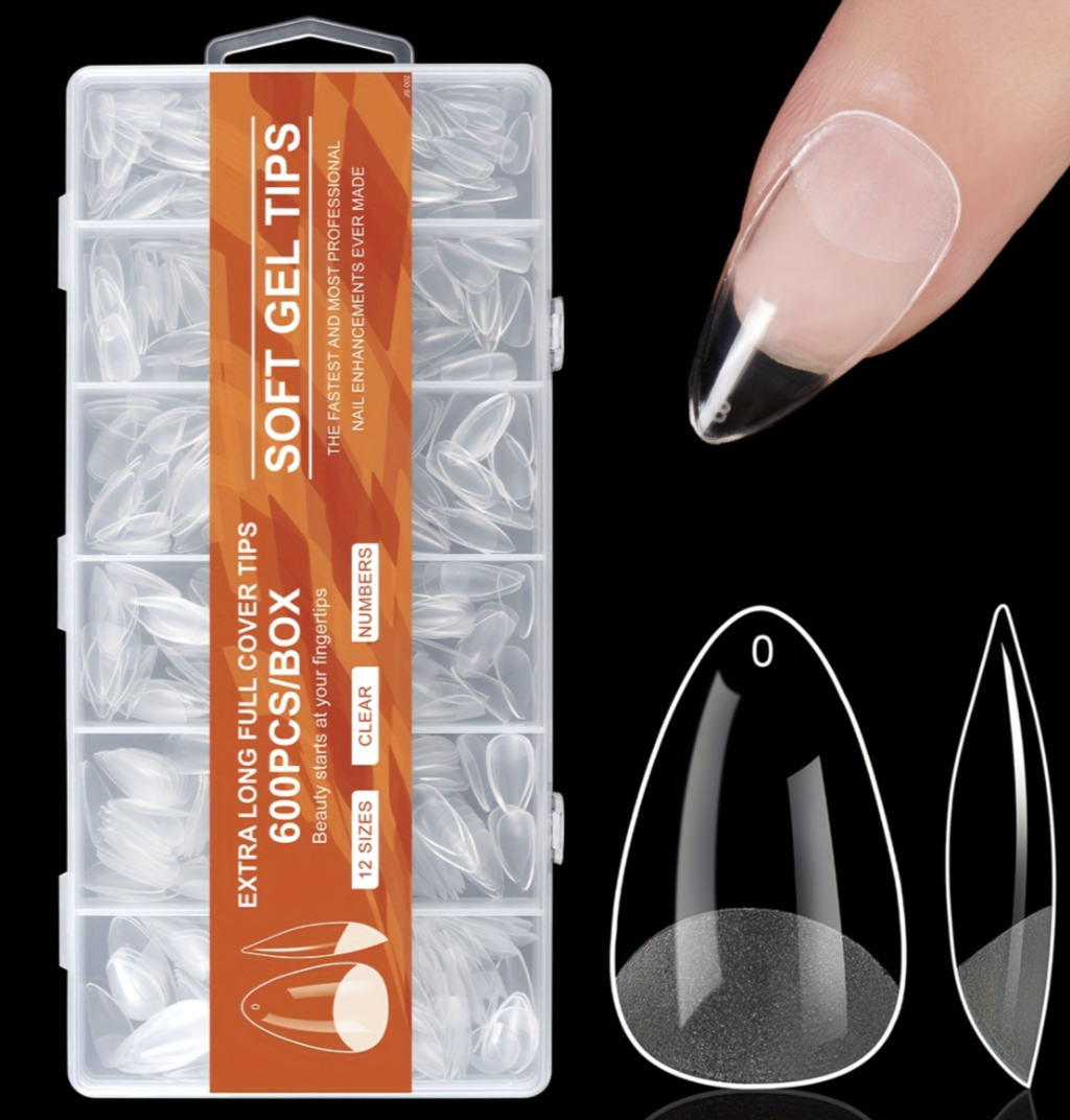 Tips Soft Gel 600 unid - Prelimadas