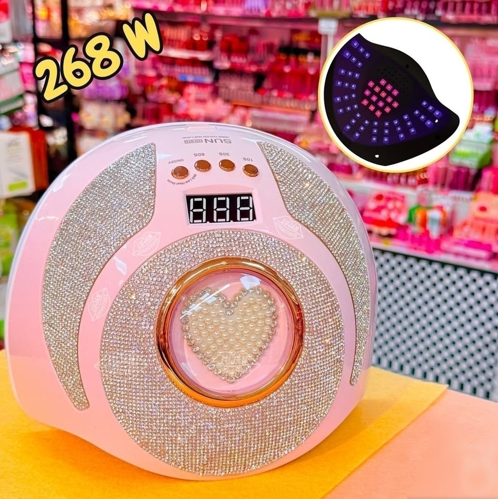 Cabina UV LED 268 W Con strass y corazón