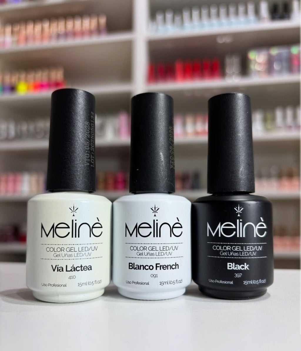Esmalte Melinè Negro, Blanco y Vía Láctea