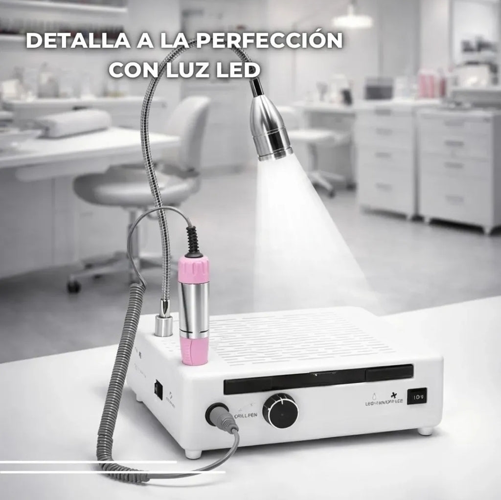 3 en 1 Torno + Extractor de polvo + Lámpara