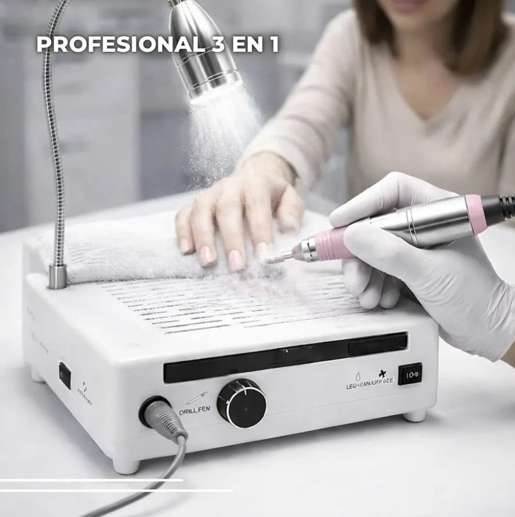 3 en 1 Torno + Extractor de polvo + Lámpara