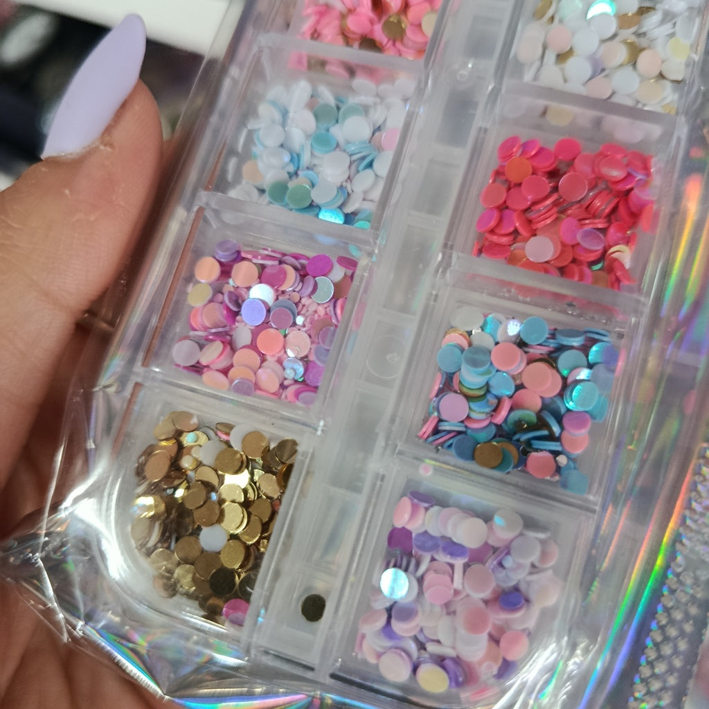 Decoración confeti y diamantes box x12