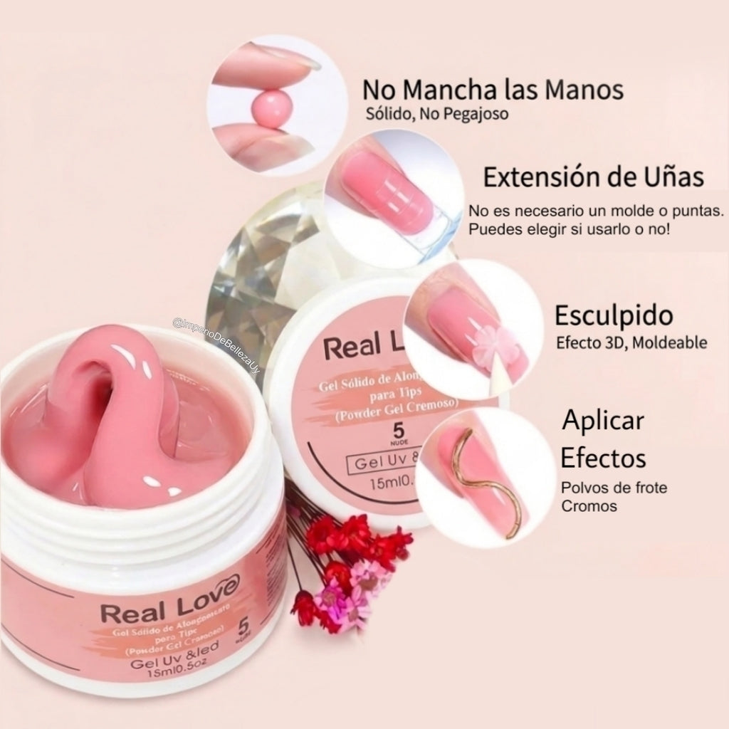Gel sólido Real Love - Construcción y Relieve 3D