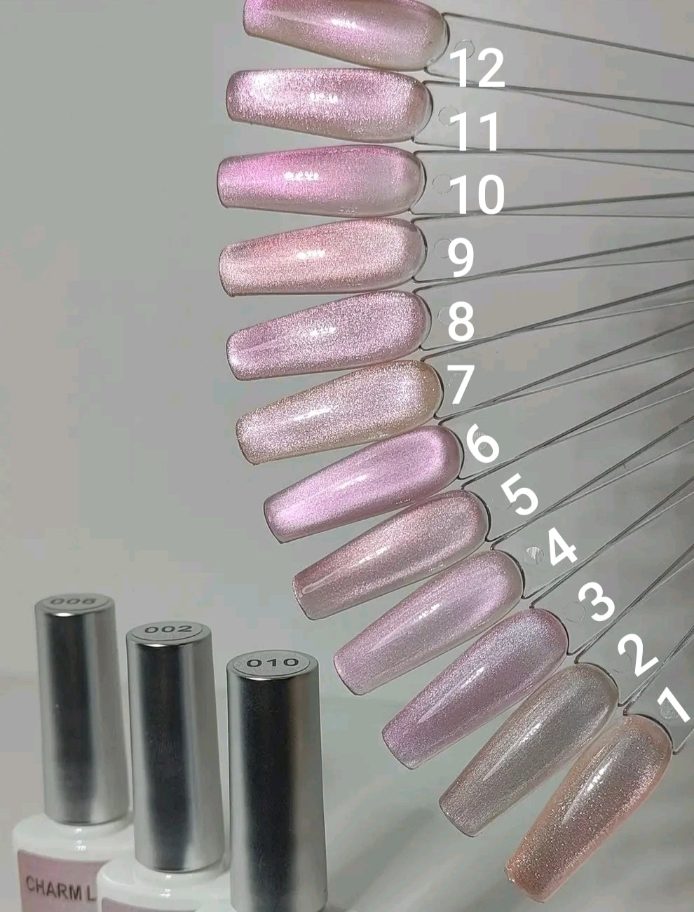 12 tonos Rosados Ojos de Gato Rosas - Charm Limit