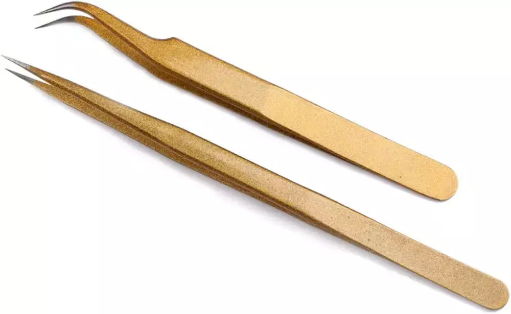 Pinza curva y recta de pestañas pelo a pelo
