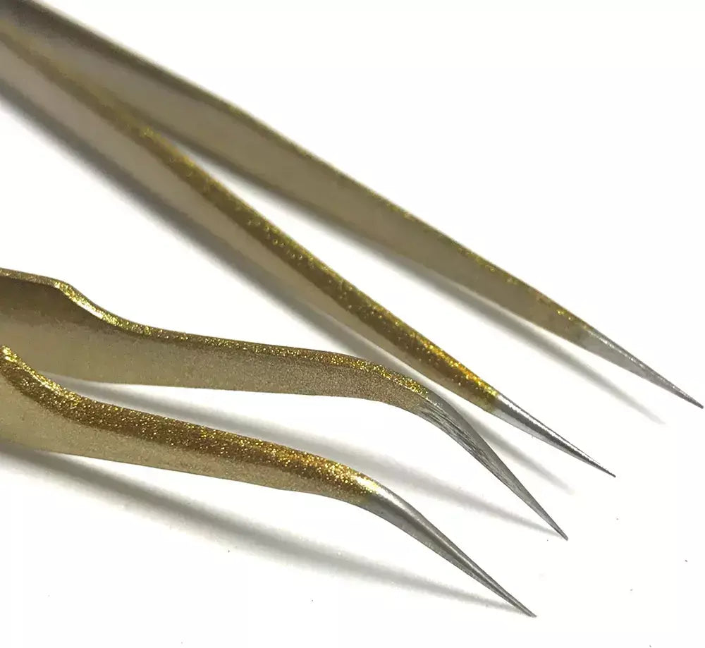 Pinza curva y recta de pestañas pelo a pelo