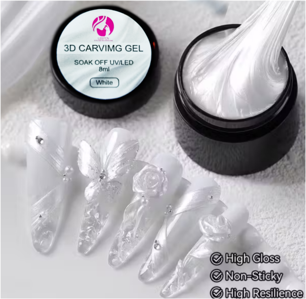 Gel Sólido de Relieve 3D perla blanco
