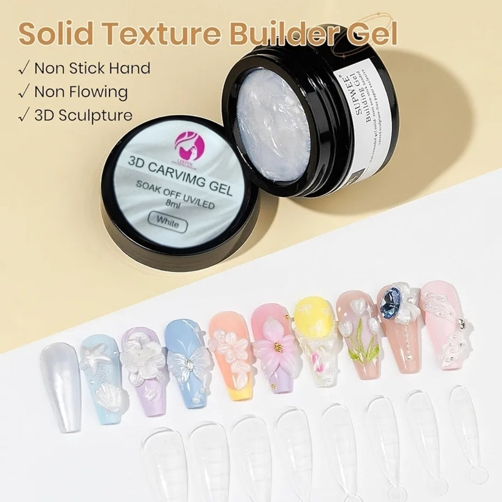 Gel Sólido de Relieve 3D perla blanco