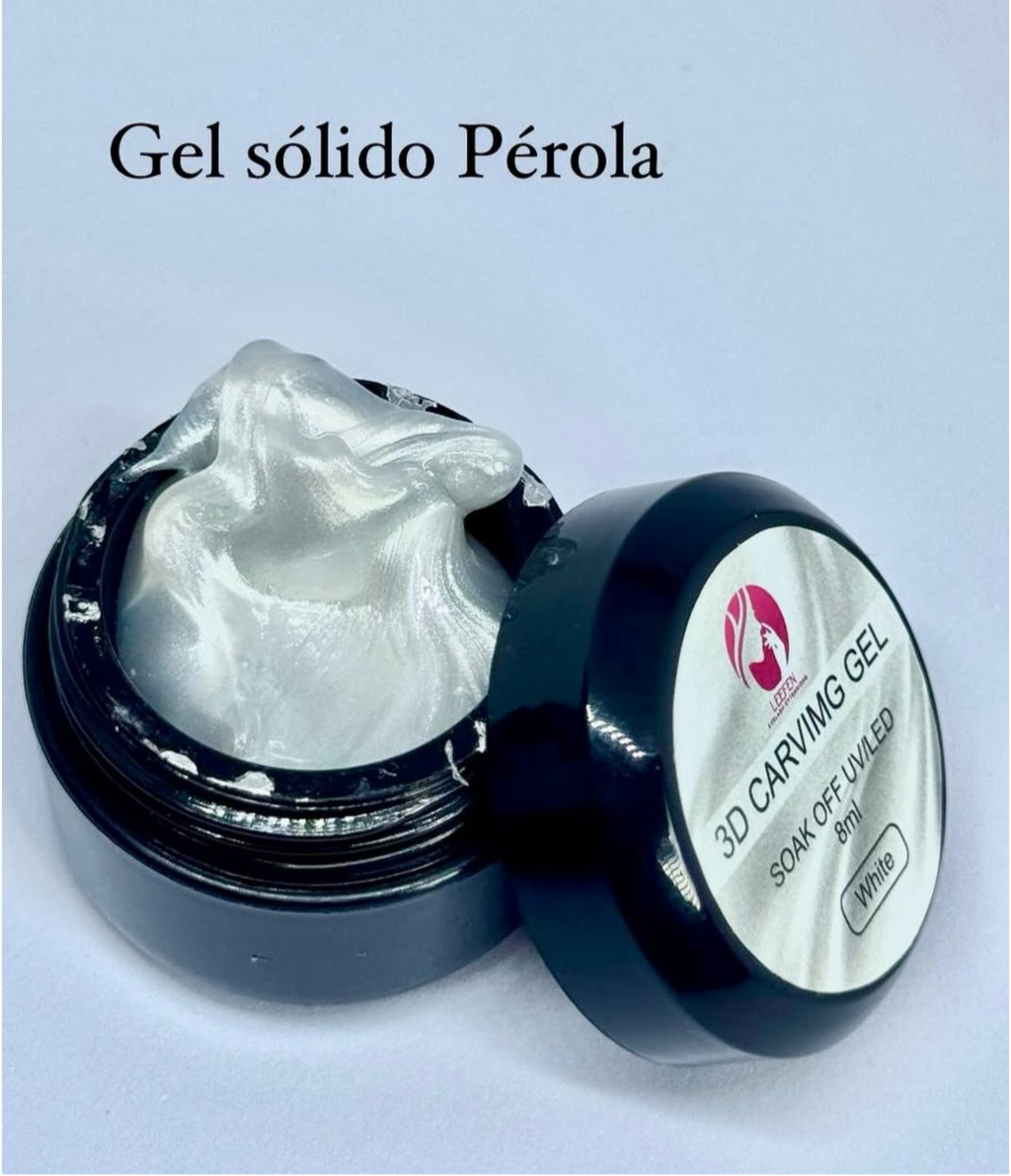 Gel Sólido de Relieve 3D perla blanco