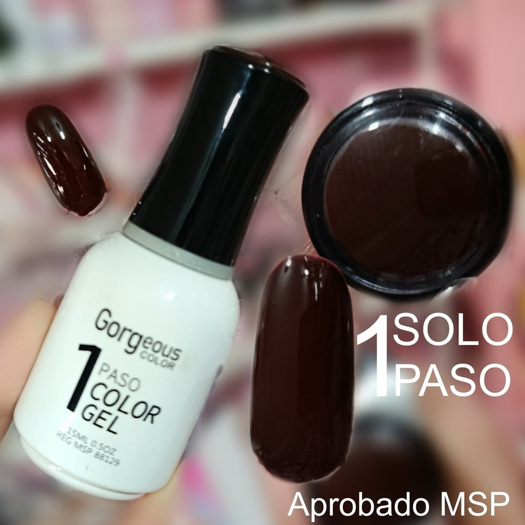 Esmalte en Gel Chocolate 1 Solo Paso NO NECESITA BASE NI TOP