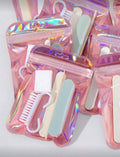 Pack x 10 Bolsitas holográficos rosa para Uñas Press On o para Kits de Preparación
