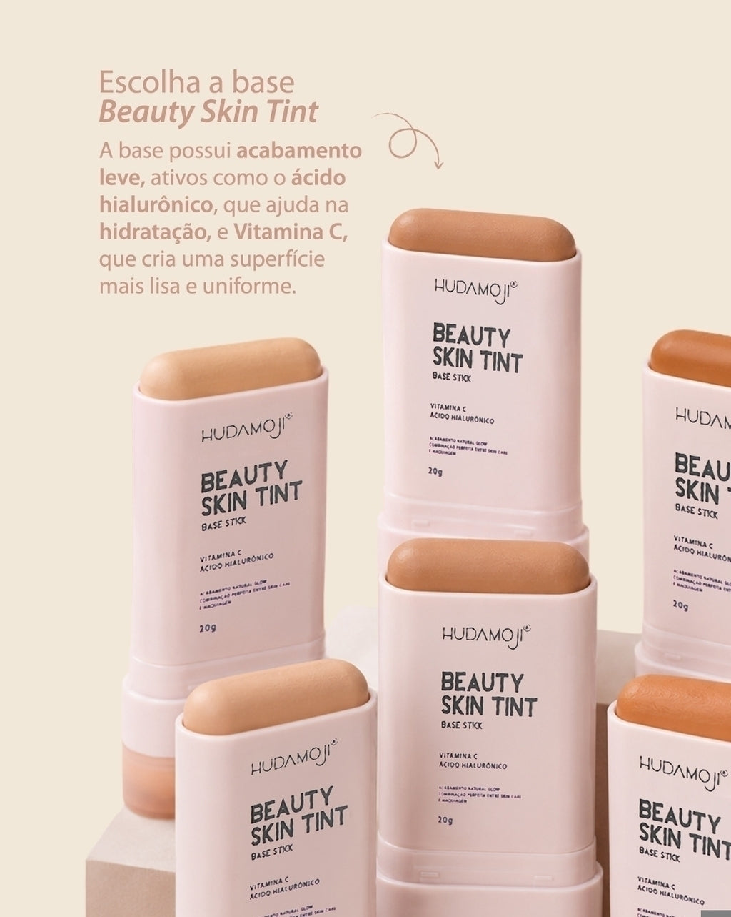 Base de maquillaje 2 en 1 con brocha - Beauty Skin Tint Hudamoji