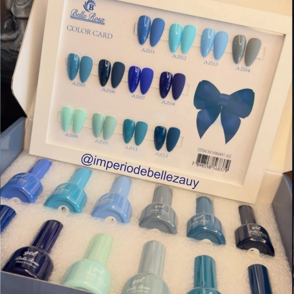 Colección de 12 Semi UV LED Azules y Celestes - 18 ml