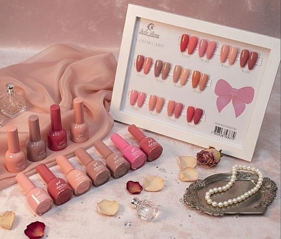 Colección de 12 Semi UV LED ROSAS Y NUDE - 18 ml