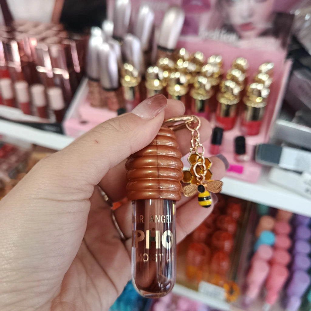 Gloss de miel llavero de Abeja de metal