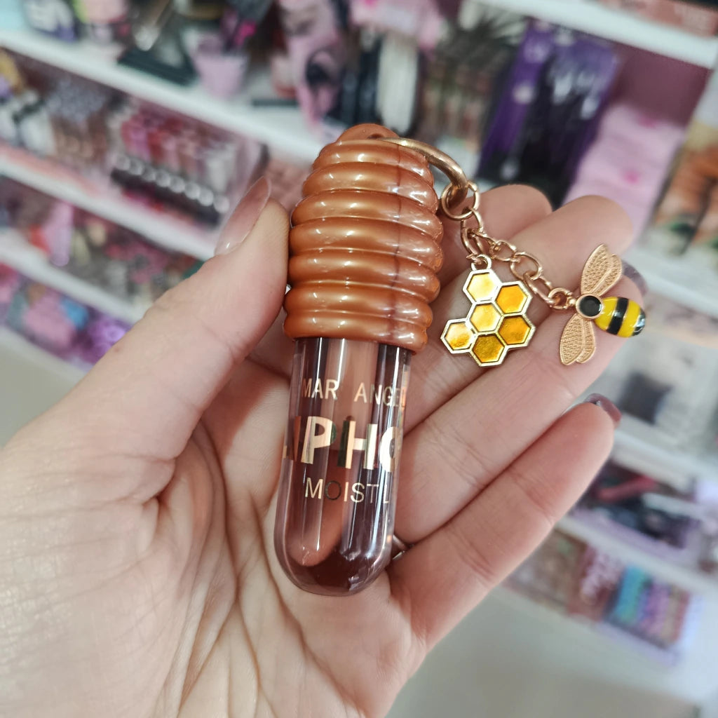 Gloss de miel llavero de Abeja de metal
