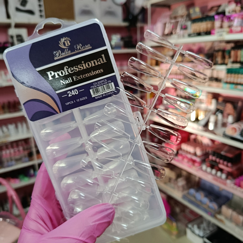 Tips Soft Gel 240 unidades prelimadas - Almendra, Coffin y Balerina