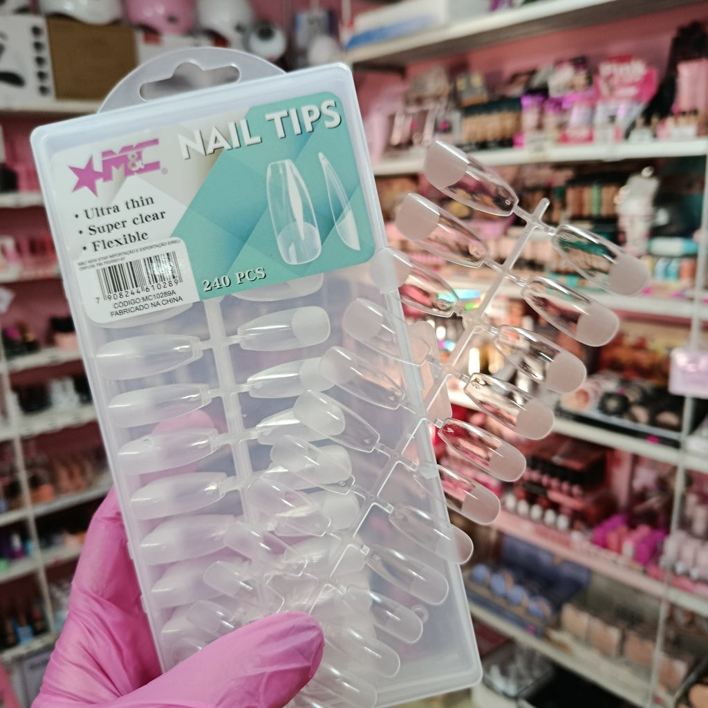 Tips Soft Gel 240 unidades prelimadas - Almendra, Coffin y Balerina