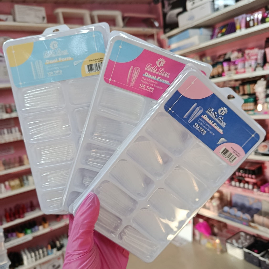 Dual system x120 unid - Moldes polygel almendra, coffin, cuadradas y stiletto