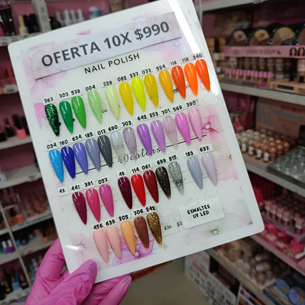 10x $990 OFERTA esmaltes UV LED (Actualizamos la carta con nuevos colores)