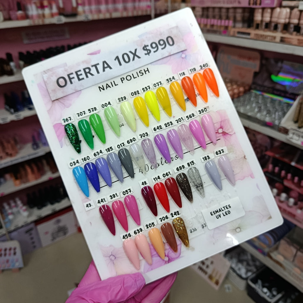10x $990 OFERTA esmaltes UV LED (Actualizamos la carta con nuevos colores)