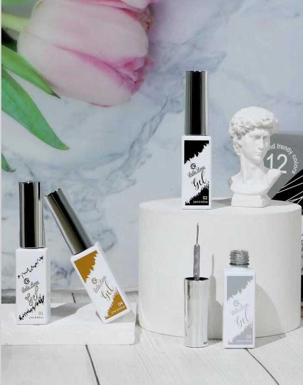 Liner Plateado, Dorado y Blanco - Bella Rosa 12 ml