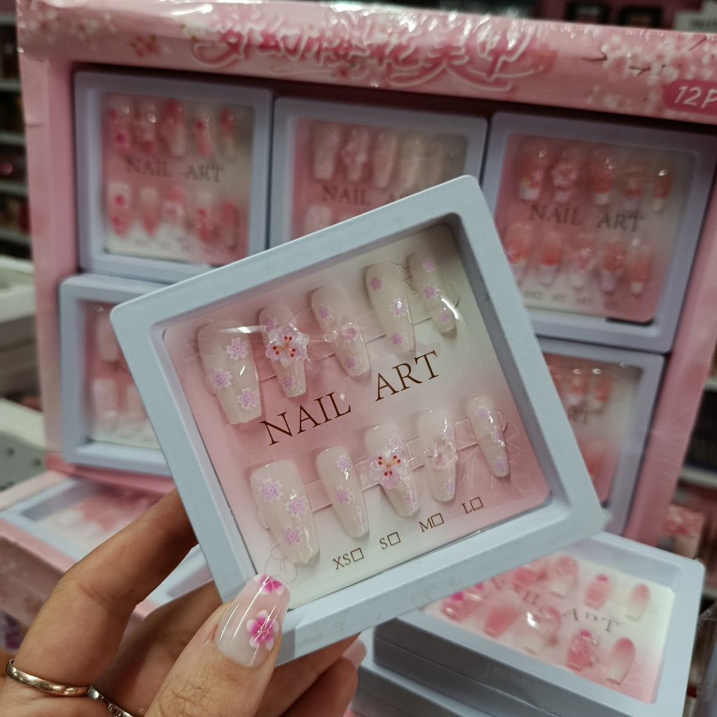 Uñas Press On decoradas - Premium en caja