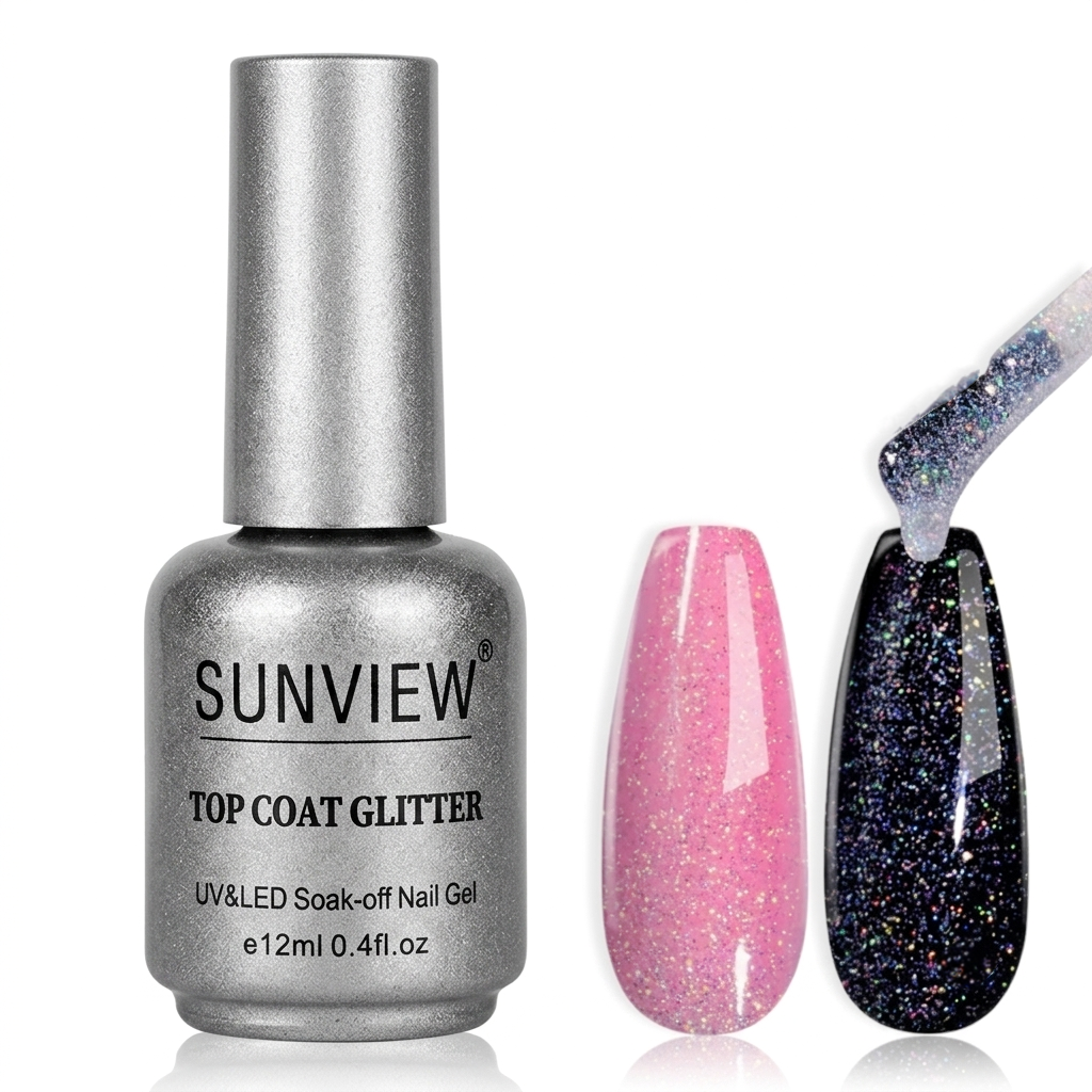 Top Coat con Glitter 12 ml - SUNVIEW