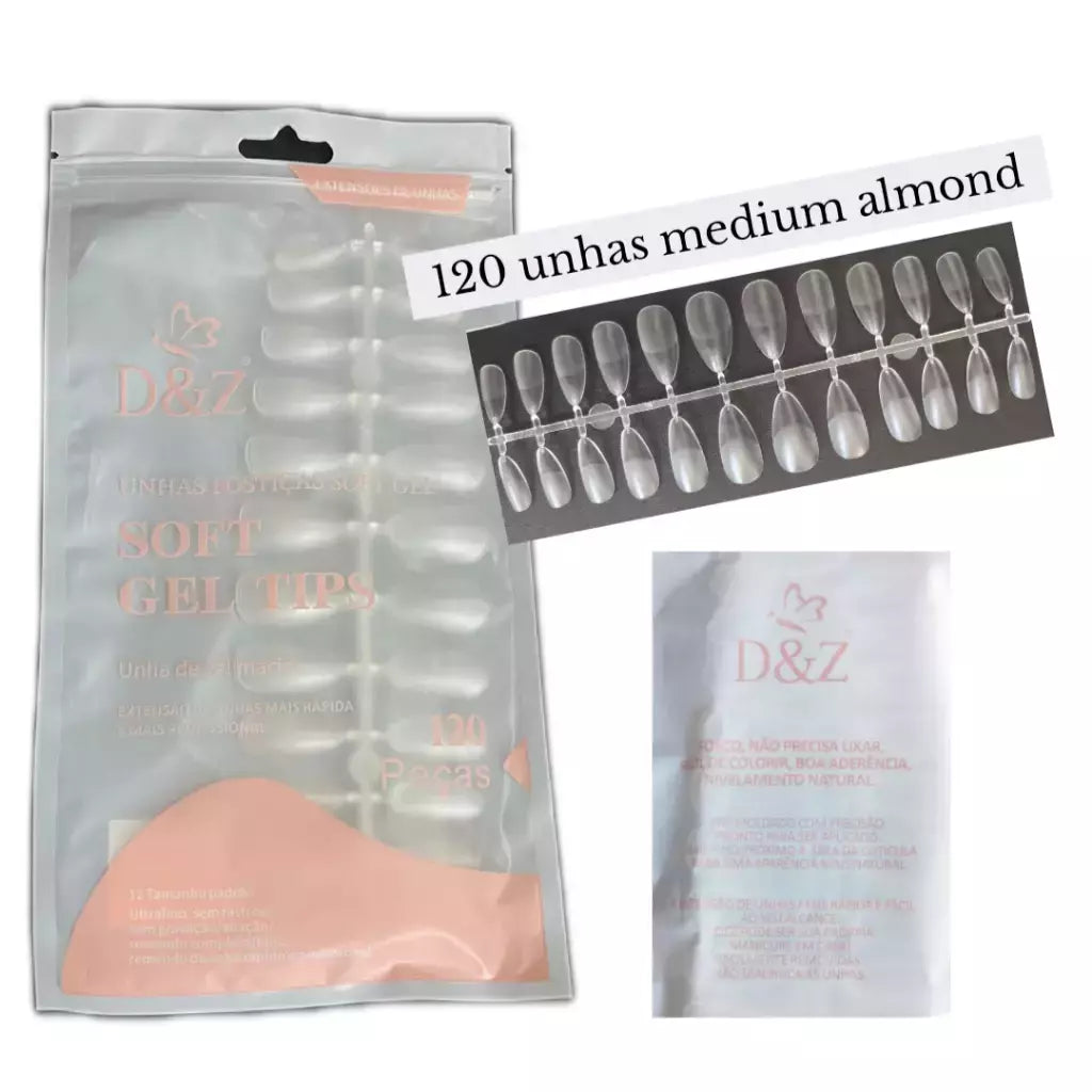 Tip Soft Gel Almendra D&Z 120 unid